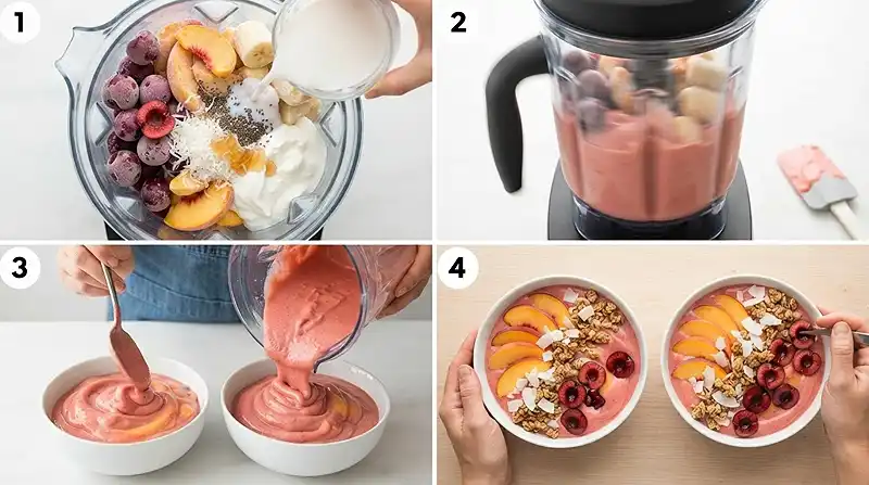cherry peach coconut breakfast