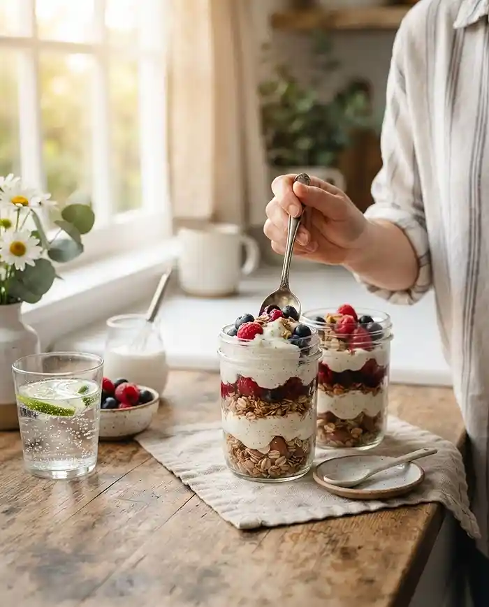 Gluten-Free Coconut Lime Berry Parfait Cups 4 chilled dessert