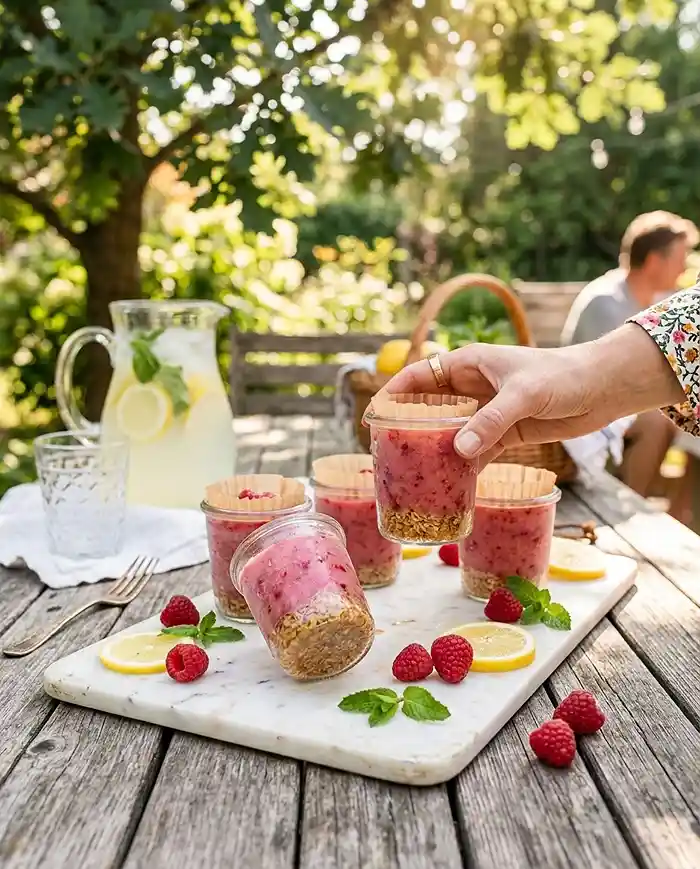 Dairy-Free Raspberry Lemonade Freezer Cups 4 chilled summer treat
