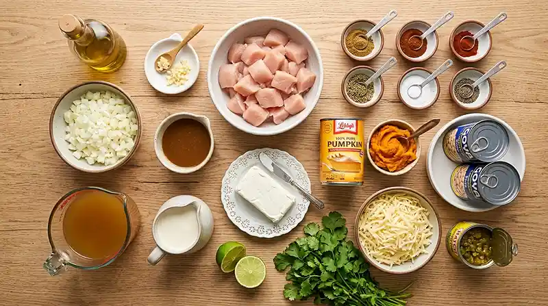 Creamy White Chicken Pumpkin Chili 2 cozy chili recipe