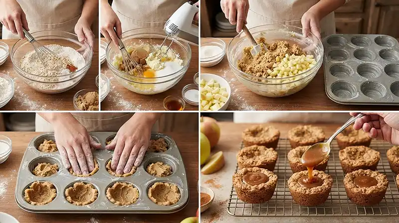 Caramel Apple Oatmeal Cookie Cups 3 cozy fall baking