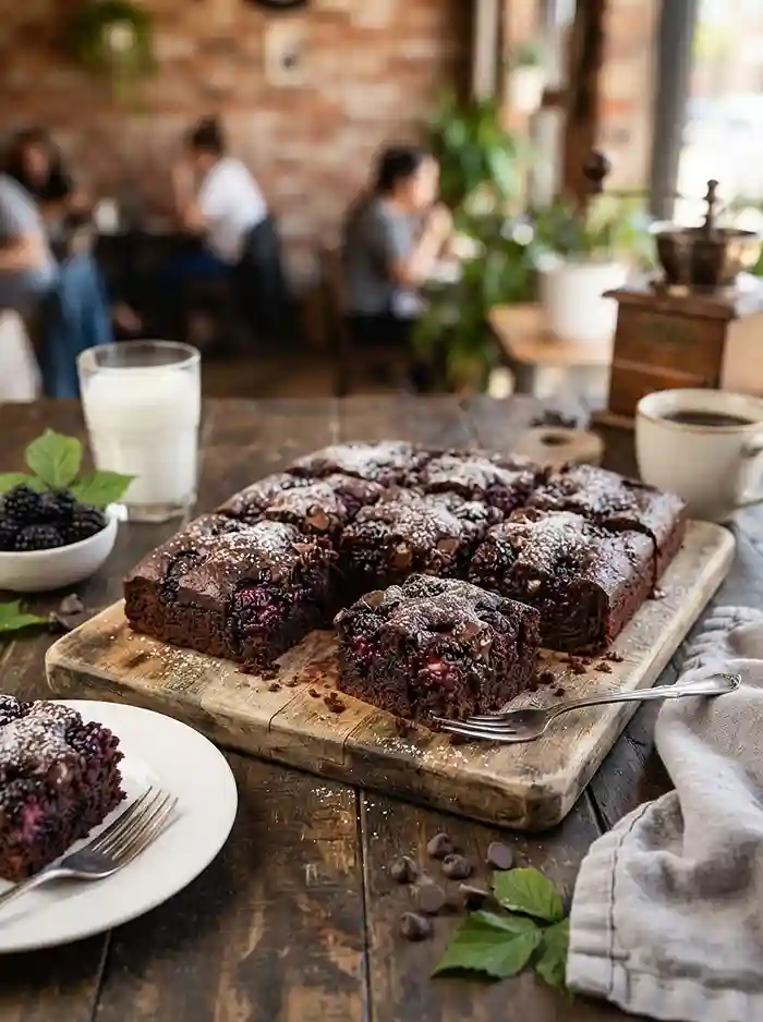 Double Chocolate Blackberry Snack Cake 4 easy dessert