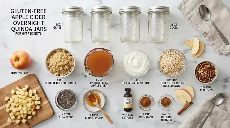 Apple Cider Overnight Quinoa Jars 2 gluten free apple cider overnight quinoa jars