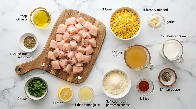 Garlic Parmesan Chicken Corn Skillet 2 gluten free chicken skillet
