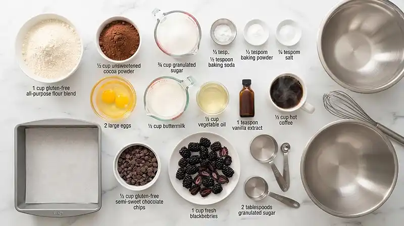 Double Chocolate Blackberry Snack Cake 2 gluten free chocolate cake