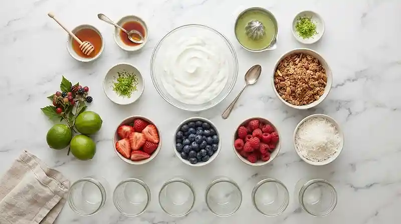 Gluten-Free Coconut Lime Berry Parfait Cups 2 gluten-free dairy free parfaits