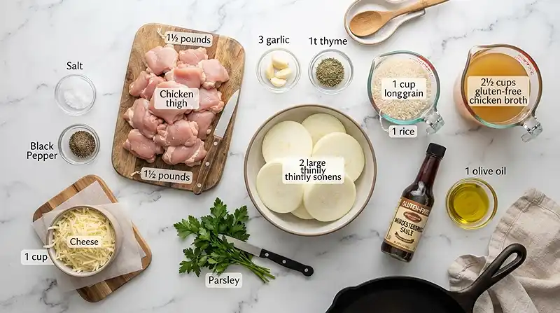 French Onion Chicken Rice Skillet 2 gluten free french onion chicken rice skillet