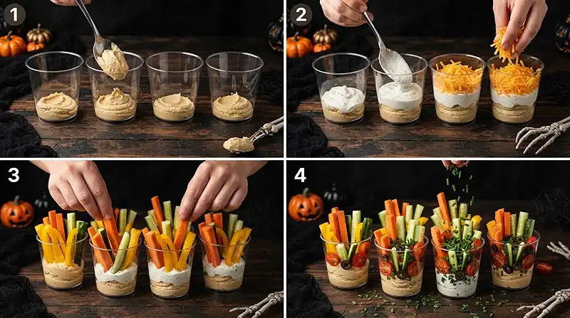 Halloween Veggie Patch Dip Cups 3 gluten free halloween veggie patch dip cups