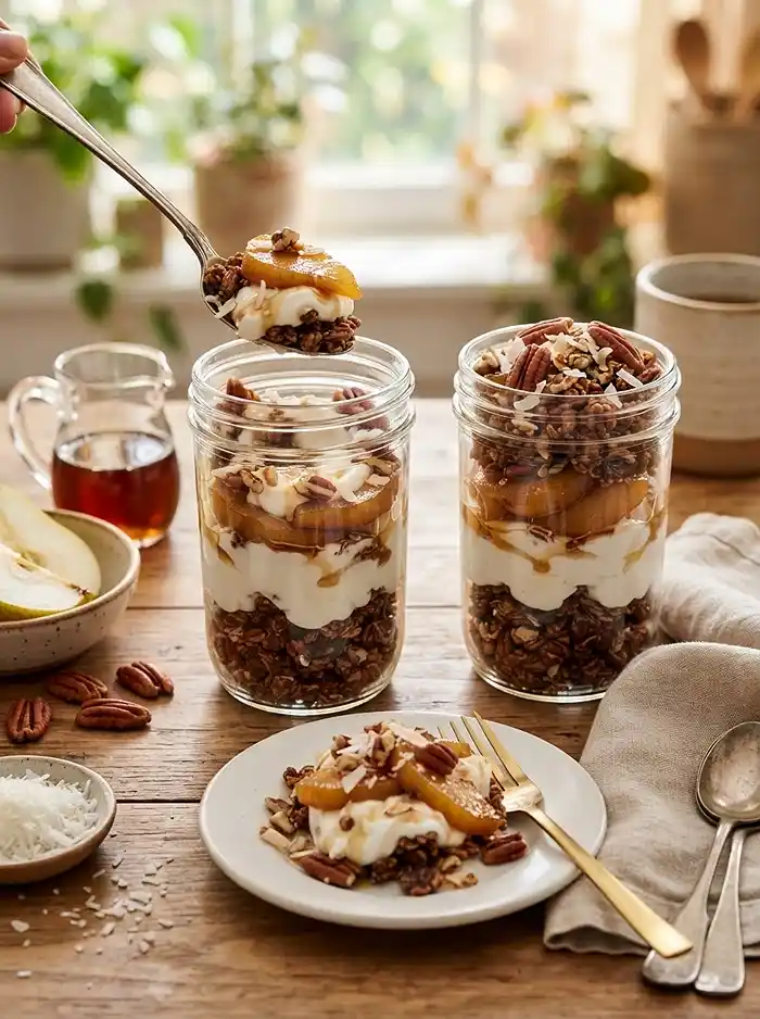 Maple Pear Coconut Yogurt Parfaits 4 gluten free maple pear coconut yogurt parfaits