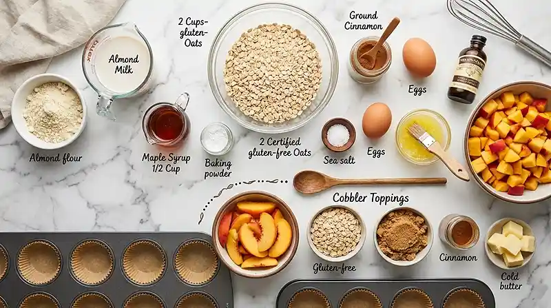 Gluten-Free Peach Cobbler Oatmeal Cups 2 gluten-free oatmeal cups