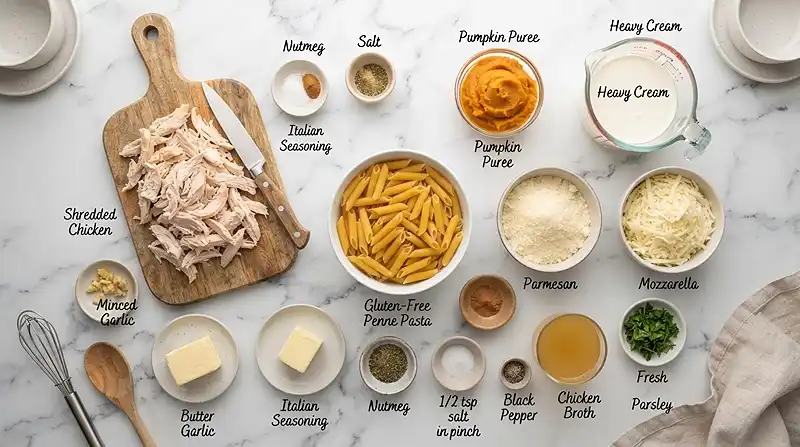 Pumpkin Alfredo Chicken Pasta Bake 2 gluten free pumpkin alfredo chicken pasta bake