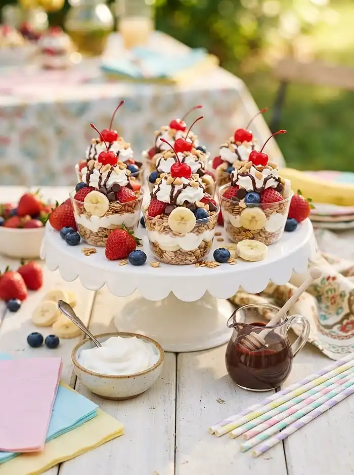 No-Bake Banana Split Granola Cups 4 granola cup treat