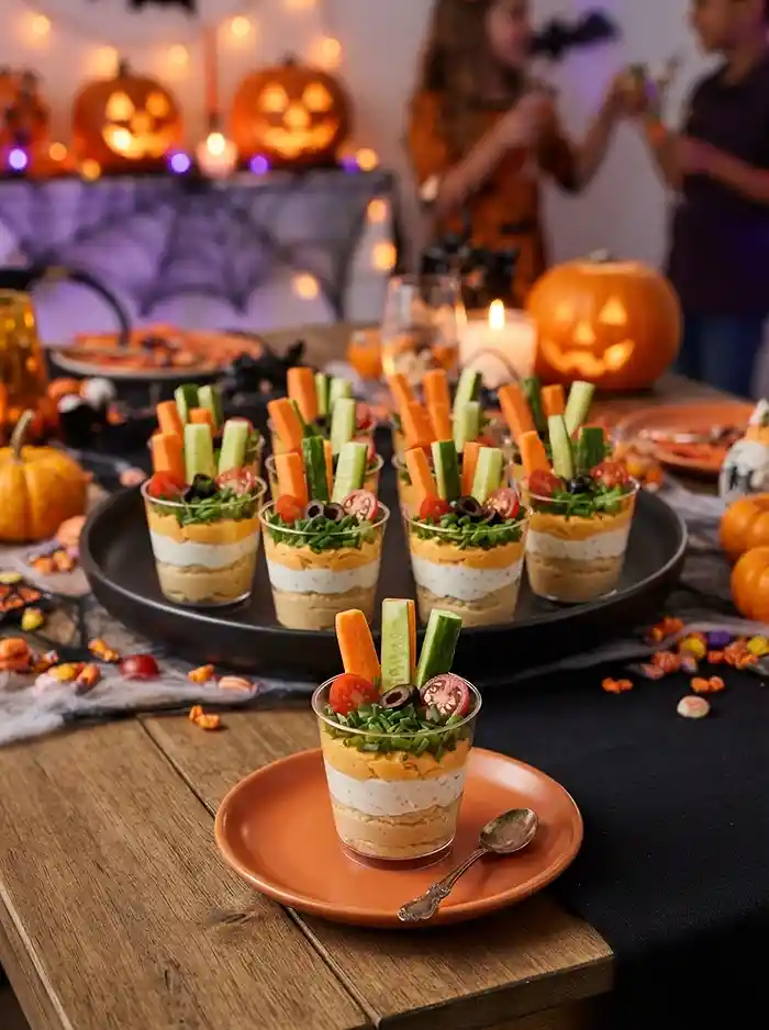 Halloween Veggie Patch Dip Cups 4 halloween party food