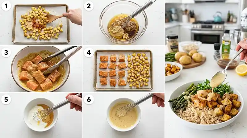 Honey Mustard Salmon Potato Bowls 3 honey mustard potatoes