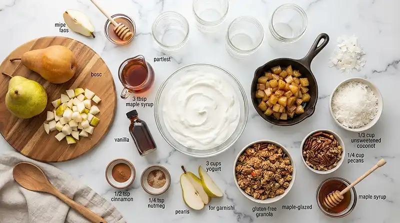 Maple Pear Coconut Yogurt Parfaits 2 make ahead breakfast jars