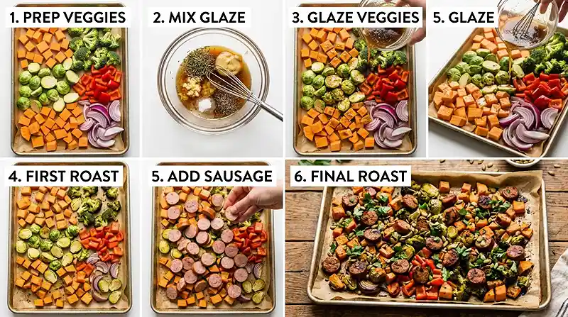 Sheet Pan Maple Sausage Veggie Roast 3 maple fall baking recipe