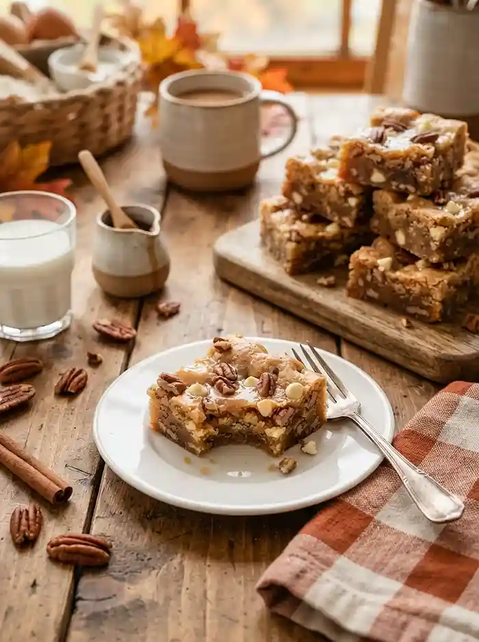 Maple Pecan Blondie Bars 4 maple fall baking recipe