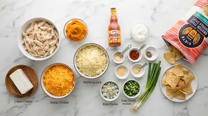 Gluten-Free Buffalo Chicken Pumpkin Queso Dip 2 party dip recipe
