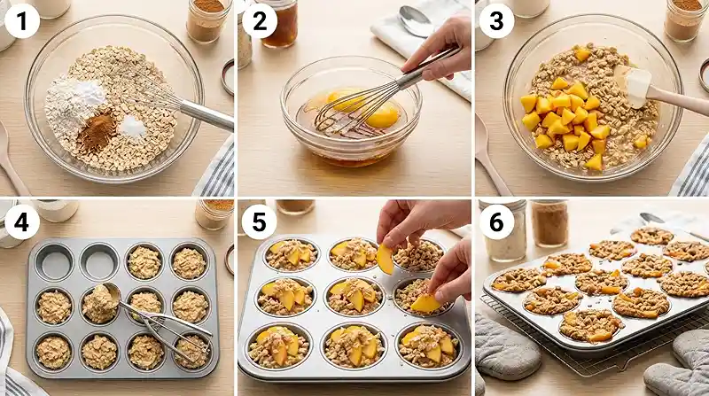 Gluten-Free Peach Cobbler Oatmeal Cups 3 peach cobbler breakfast