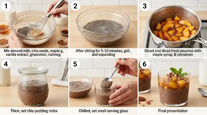 Dairy-Free Peach Pie Chia Pudding 3 peach pie dessert