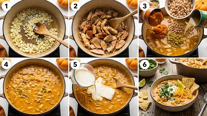 Creamy White Chicken Pumpkin Chili 3 pumpkin spice fall recipe