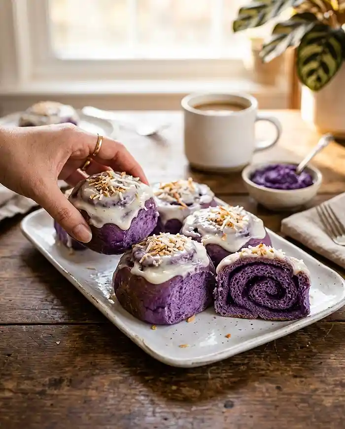 Gluten-Free Ube Sweet Rolls 4 ube cinnamon rolls