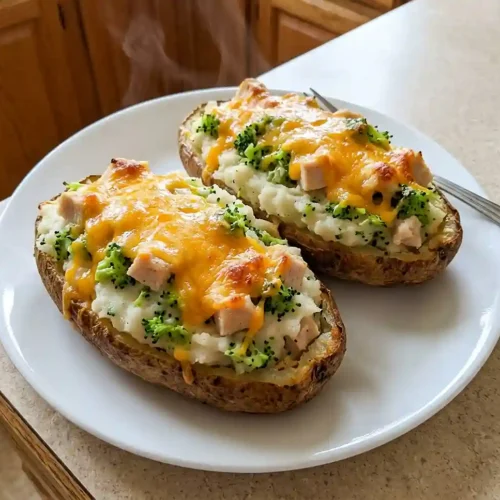 Cheesy Broccoli Chicken Stuffed Potatoes 5 Cheesy Broccoli Chicken Stuffed Potatoes