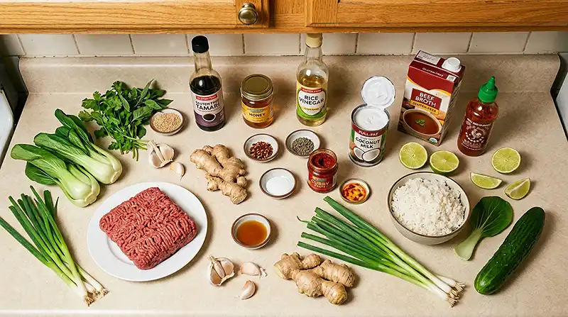Red Curry Beef Broth Bowls 2 Gluten-Free Beef Bowls with Red Curry Broth