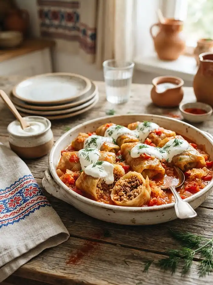 Hungarian Stuffed Cabbage 4 Gluten-Free Hungarian Cabbage Rolls with Ground Beef