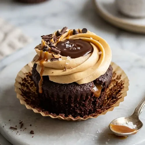 Gluten-Free Salted Caramel Chocolate Cupcake