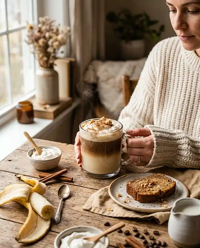 Gluten-Free Banana Bread Latte 4 Gluten-Free banana bread latte serving
