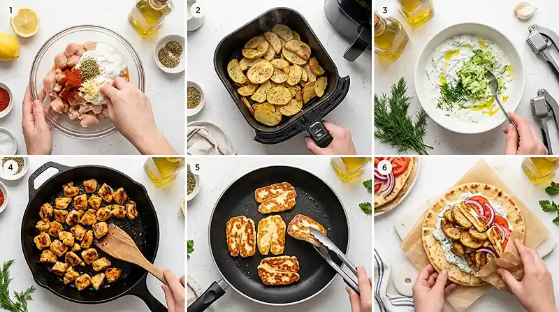 Gluten-Free Chicken Halloumi Gyros Recipe 3 Halloumi Shawarma