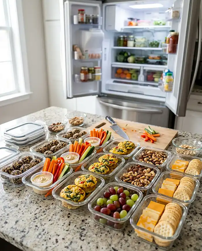 Gluten Free Snacks Ideas 8 Make ahead gluten free snacks ideas pre-portioned into glass containers for the week