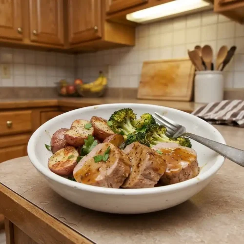 Maple Mustard Pork Tenderloin Sheet Pan