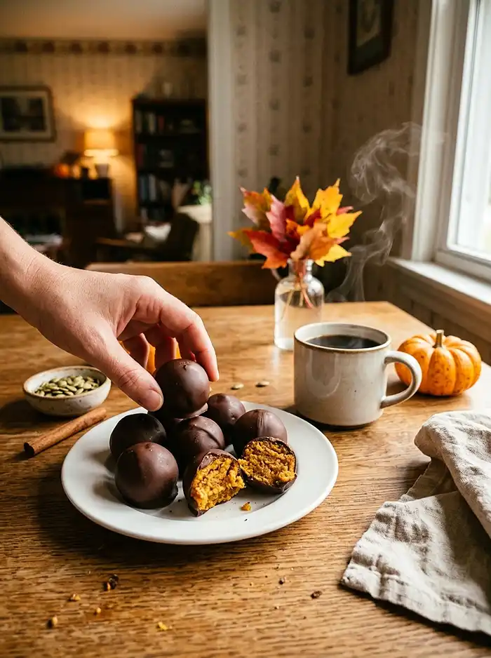 No Bake Pumpkin Bites 4 Pumpkin cheesecake balls