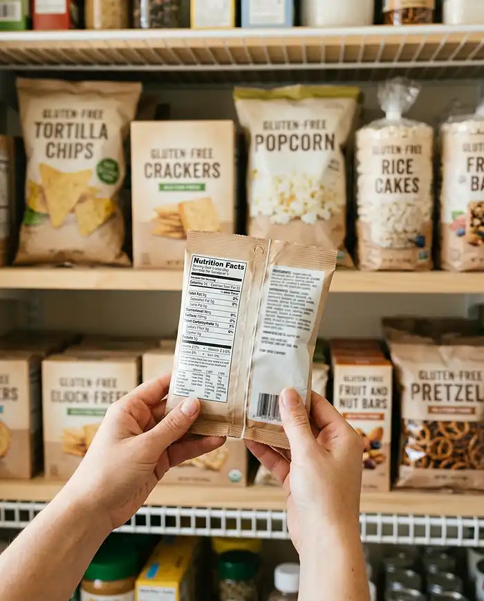 Gluten Free Snacks Ideas 7 Reading labels on store bought gluten free snacks ideas like crackers, chips, bars, and rice cakes