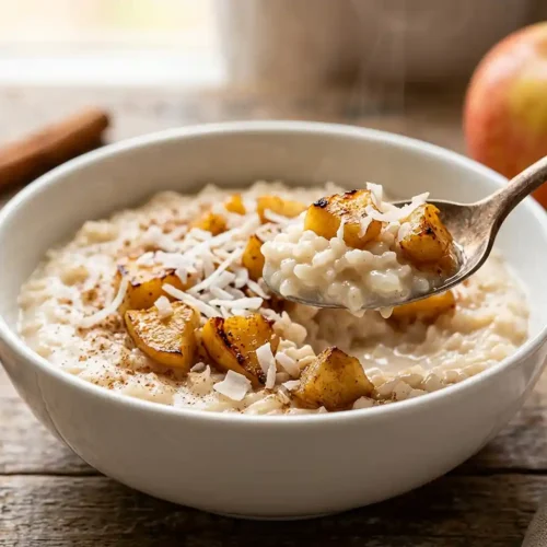 Roasted Apple Coconut Rice Pudding