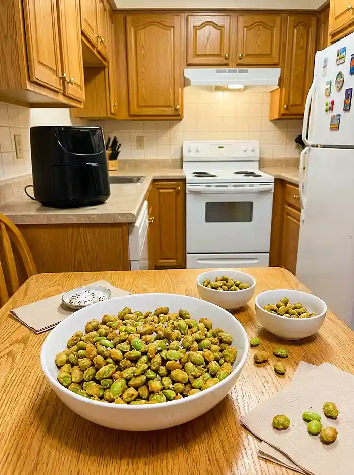 Air-Fryer Crispy Edamame 4 Soy beans
