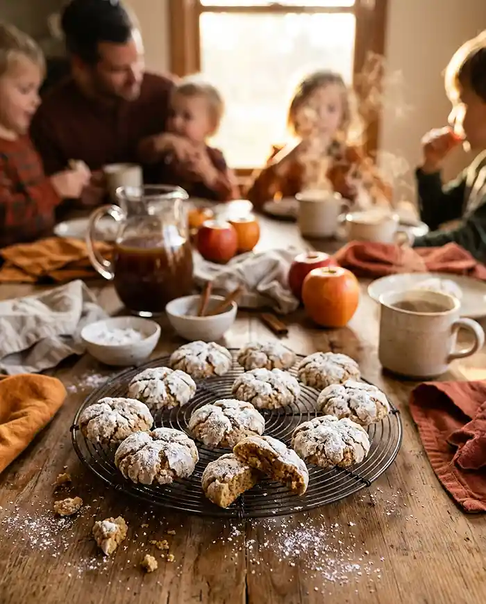 Gluten-Free Apple Cider Crinkle Cookies 4 apple cinnamon fall recipe