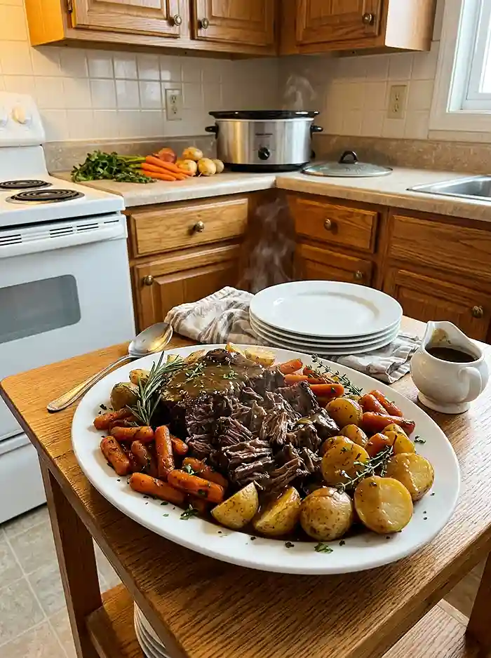 Slow Cooker Apple Cider Pot Roast 4 apple cinnamon fall recipe