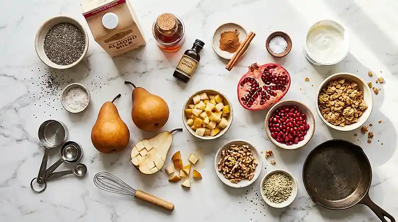 Pomegranate Pear Breakfast Chia Bowls 2 dairy free chia breakfast