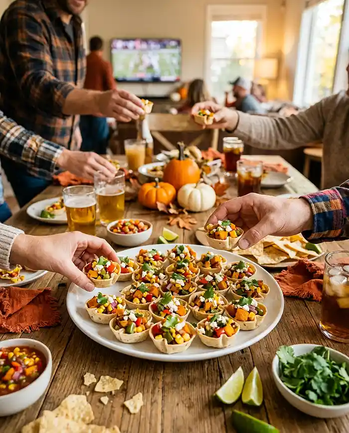 Gluten-Free Roasted Pumpkin Corn Salsa Cups 4 game day holiday appetizer