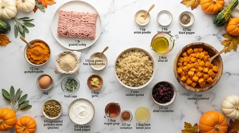 gluten free pumpkin sage turkey meatball bowls
