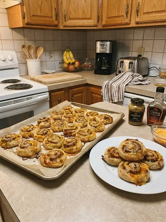 Maple Dijon Sausage Pinwheels 4 maple fall baking recipe