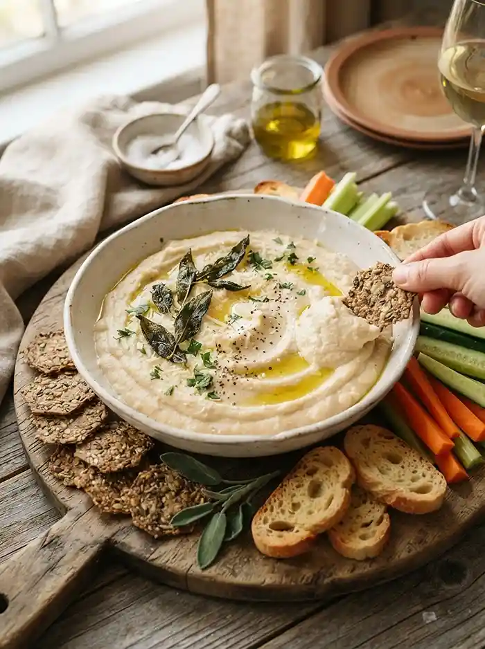 Roasted Garlic White Bean Dip 4 party dip recipe