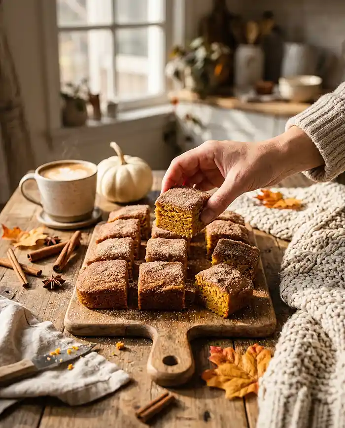 Gluten-Free Pumpkin Churro Snack Cake 4 pumpkin spice fall recipe