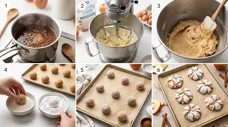 Gluten-Free Apple Cider Crinkle Cookies 3 soft batch cookie recipe